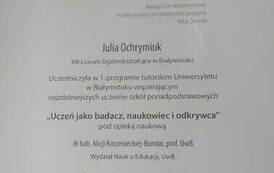 Sukces uczennicy z klasy 1LC 3