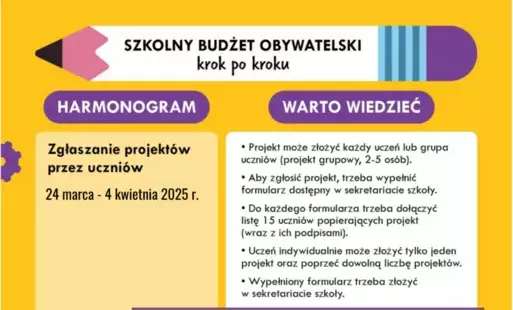Zdjęcie do Ruszamy z kolejną edycją Szkolnego Budżetu Partycypacyjnego!