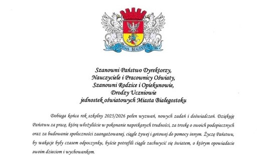 List od Prezydenta Białegostoku