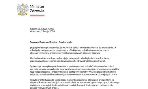 Zdjęcie do Pismo Ministra Zdrowia do rodzic&oacute;w i opiekun&oacute;w